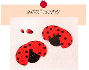 Cute ladybug lollipop decoration cards and mini craft embellishments for DIY party gifts.