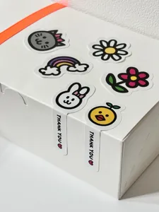 Cute cartoon journaling stickers set with thank you heart bookmarks for scrapbooking decor.