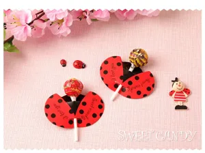 Cartoon ladybug lollipop decorative paper cards diy candy packaging kids party supplies