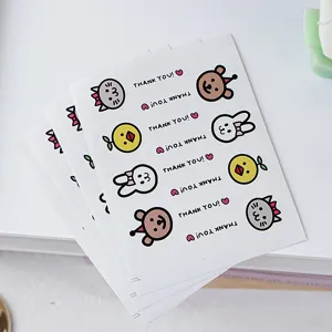 Ins cute cartoon journal stickers thank you heart long strip adhesive for stationery decoration