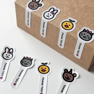 Cute cartoon planner stickers thank you long adhesive labels for diary crafts decor