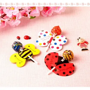Children's day cartoon animal lollipop decorative paper cards DIY handmade candy holders
