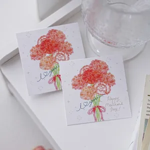 Mini pink flower greeting card set, writable message card for mother's day floral decor.