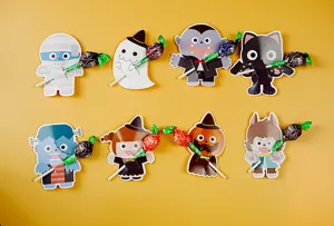 Halloween cartoni animati lecca-lecca carte simpatico fantasma zucca design 50pz