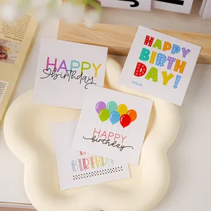 Mini birthday greeting cards cute balloon message cards set for flower and cake decoration.