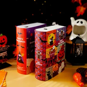 Halloween book shaped gift box decorative paper boxes for cookies candy storage party decor