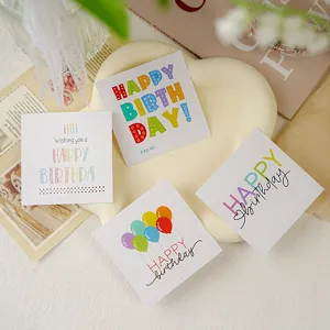 Mini birthday greeting cards set, cute balloon and candle designs for flower cake decor.