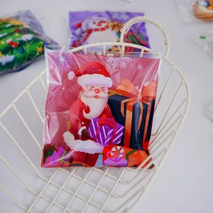 Christmas cartoon cookie packaging bag cute self sealing OPP bag for bakery candy nougat gift.