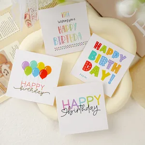 Happy Birthday Mini Message Cards Kraft Paper Gift Message Card For Cake Flower Decoration Party Greeting Tags