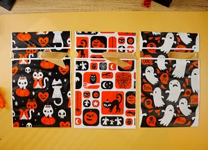 Halloween drawstring plastic gift bags candy packaging bags 50pcs party favor treat bags
