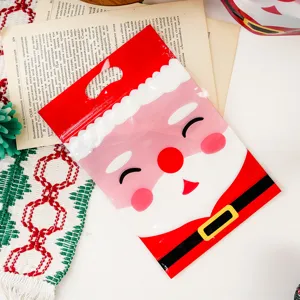 Natale Babbo Natale plastica cerniera regalo caramella borsa con manico dettaglio.