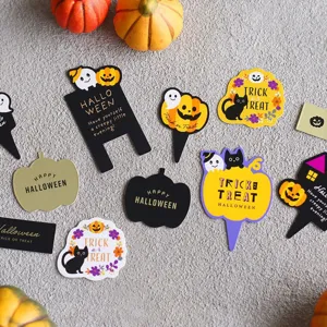 Halloween Pompoen Geest Cupcake Toppers Karton Bedrukt Cartoon Taart Decoratie Voor Feestdagen Bakkerij Dessert Feestbenodigdheden
