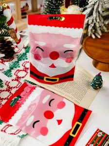 Borse di imballaggio in plastica di Natale, simpatici sacchetti regalo di Babbo Natale.