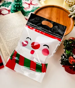 Sacchetti di imballaggio in plastica natalizi festivi per regali, caramelle e decorazioni.