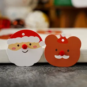 Christmas cute paper hanging tags for baking and gift decoration with fluffy red noses.