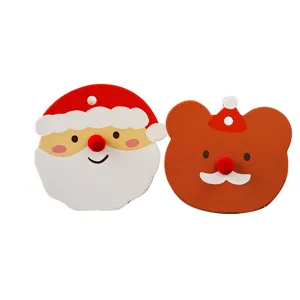 10pcs Christmas Cute Hanging Tags Baking Gift Box Decoration Holiday Message Card Pendants