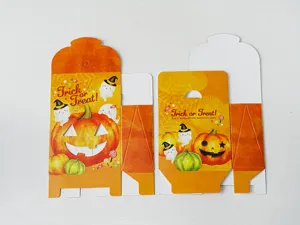 Halloween Kuerbis Keks Verpackung Papierboxen Set Geschenkboxen fuer Suedigkeiten