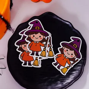 Halloween little witch paper tags cute DIY decorative gift bookmarks labels set 50pcs