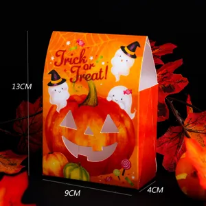 Halloween Kürbis Süßigkeiten Papierbox Kekse Verpackung Leckerli Tasche Party Zubehör