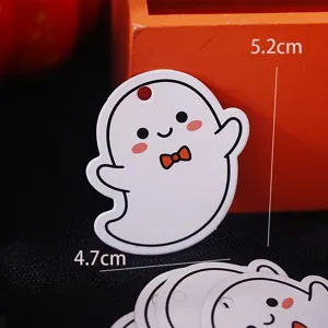Cute Halloween ghost shape decorative pendant DIY jewelry accessories craft small tags bulk pack
