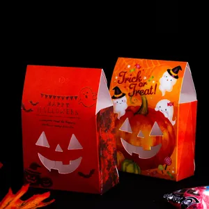 Halloween Kürbis Süßigkeiten Papierbox hohle Plätzchen Kekse Verpackung Geschenkbeutel Deko