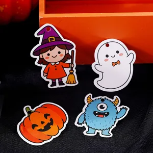 50Pcs Halloween Hanging Tags Cute Pumpkin Ghost Witch DIY Craft Bookmarks Party Decor