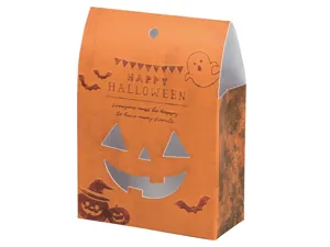 Halloween Papierschachtel für Süßigkeiten mit Kürbisgesicht für Kekse und Bäckerei-Geschenke.