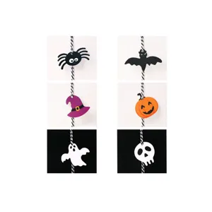 50pcs Halloween Pumpkin Ghost Paper Tags DIY Hanging Ornaments Bookmarks Accessories