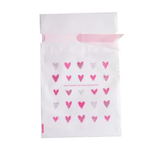 Valentine snowflake crisp nougat cookie gift packaging plastic bag with pink ribbon