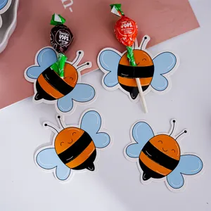 Cute cartoon bee candy paper cards set, perfect for party decoration and creative gift wrapping.