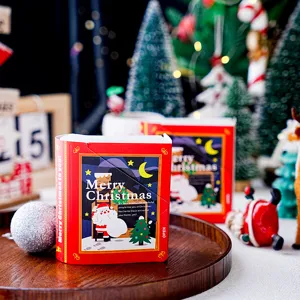 Buchförmige Weihnachtsgeschenkbox Cartoon Weihnachtsmann Gebäck Verpackung Box Dekorative Papierbox Für Urlaub Süßigkeiten