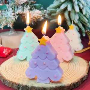Candele profumate albero di natale colorate decorazione festiva regali di natale bellissimi
