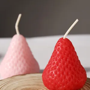 Handgemachte Erdbeer Duftkerze, süße Frucht Form Wachs für Heimtextilien, Hochzeitsgeschenk.