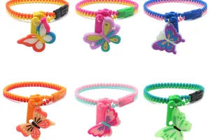 Bracelets colorés avec fermeture éclair et papillon mignon jouets sensoriels pour enfants cadeaux.
