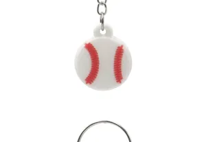 Honkbal sleutelhanger schattige sporttas hanger witte siliconen ring details foto