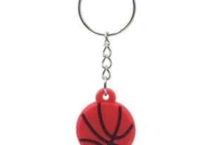 Siliconen basketbal sleutelhanger met metalen ring voor sporttas hanger nieuw.