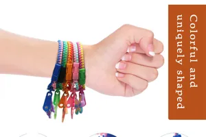 Bracelets à fermeture éclair colorés multichromes jouets de décompression pour enfants