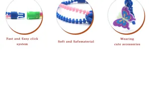 Détails du bracelet fermeture éclair multicolore, jouet de décompression amitié dessin animé enfants.