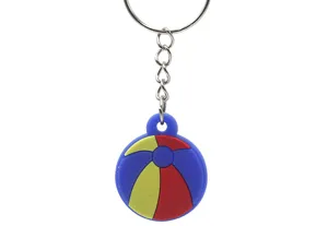 Sport thema strandbal sleutelhanger rubberen hanger voor tassen en sleutels gedetailleerd
