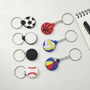 Siliconen sportballen sleutelhangers set met voetbal, basketbal en volleybal ontwerpen.