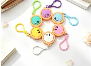Schattige simulatie gestoomd broodje sleutelhanger, creatieve PVC zachte cartoon tas hanger.