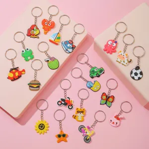 Süße Cartoon Tier PVC Epoxidharz Schlüsselanhänger Bunte Tasche Anhänger Auto Schlüsselanhänger Für Party Mitbringsel Schlüsselring