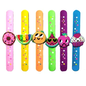Karikatur Silikon Klatsch Armbänder Für Kinder Frucht Stern Kuchen Donut Muster Süßes Klatsch Armband Spielzeug Geburtstag Party Geschenke