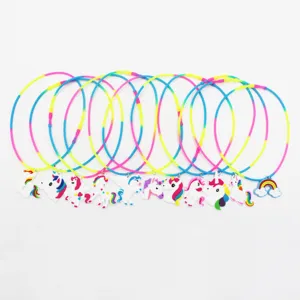 Kinderen siliconen PVC eenhoorn ketting kleurrijke regenboog hanger mode sieraden