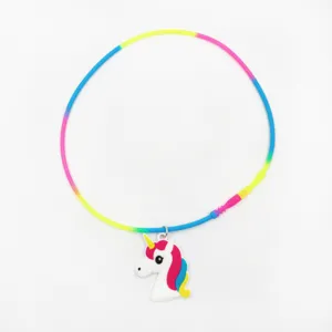 Kinderen siliconen PVC eenhoorn ketting kleurrijke hanger schattig mode sieraad