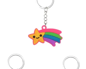 Niedlicher Silikon Stern Regenbogen Schlüsselanhänger Taschenschmuck Autogeschenk