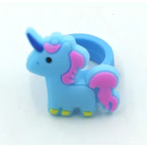 Süßer Einhorn Silikonring für Kinder, weicher PVC Cartoon Fingerring Spielzeug Geschenk.