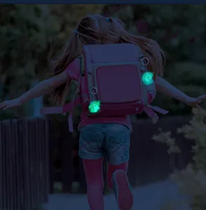Luminous unicorn keychain for kids backpack, glowing cartoon bag charm pendant gift.