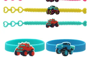 Monster truck pulsera de silicona PVC para niños conjunto de juguetes regalo de fiesta