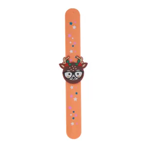 Kerst rendier klaparmband siliconen schattige cartoon polsband feestcadeau voor kinderen
